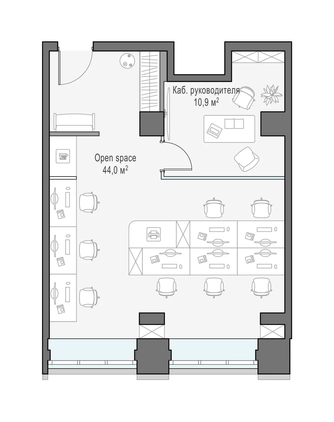 Sminex-Интеко 0-к, 56.8 м² — фото 1