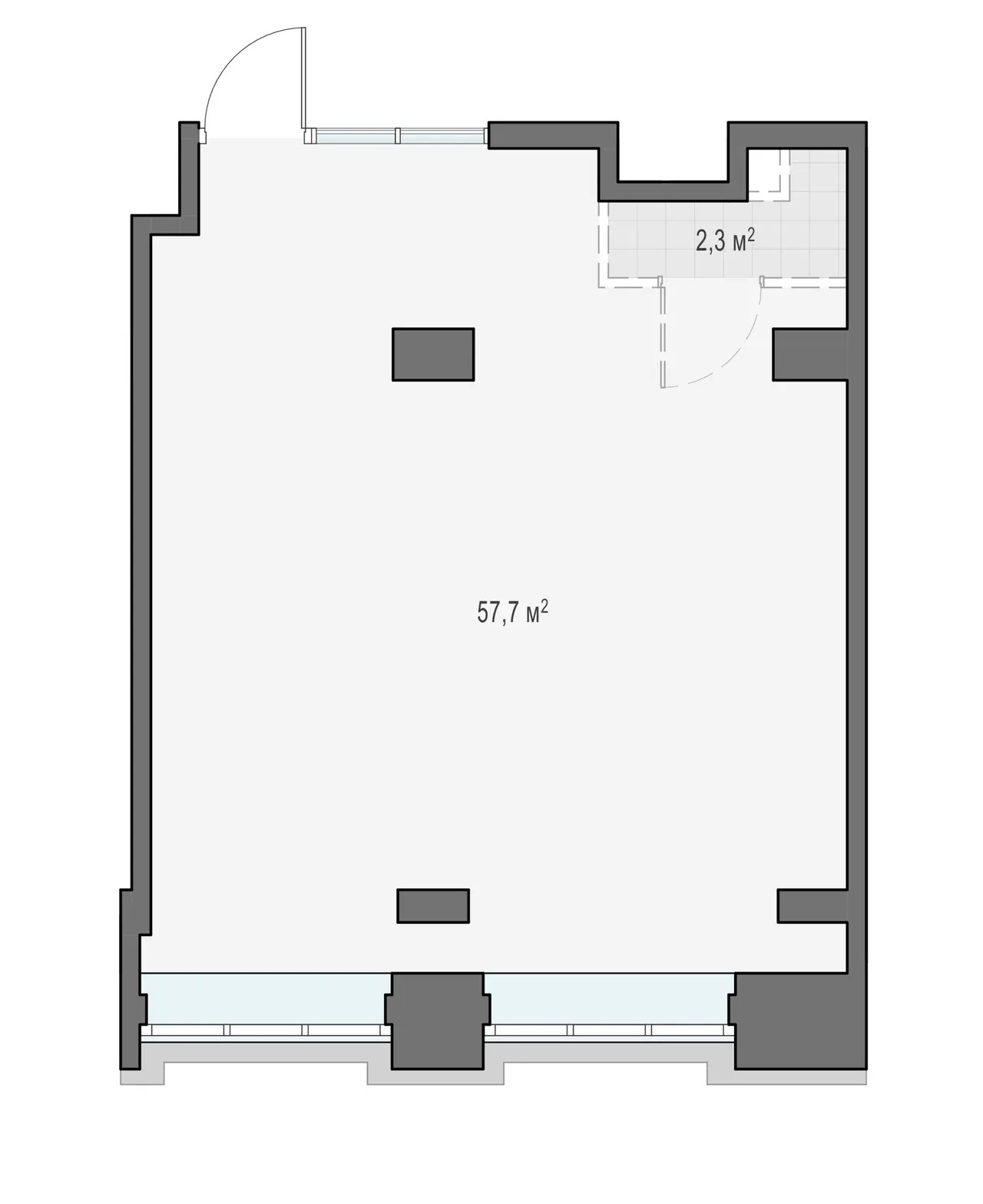 Sminex-Интеко 0-к, 60.0 м² — фото 1