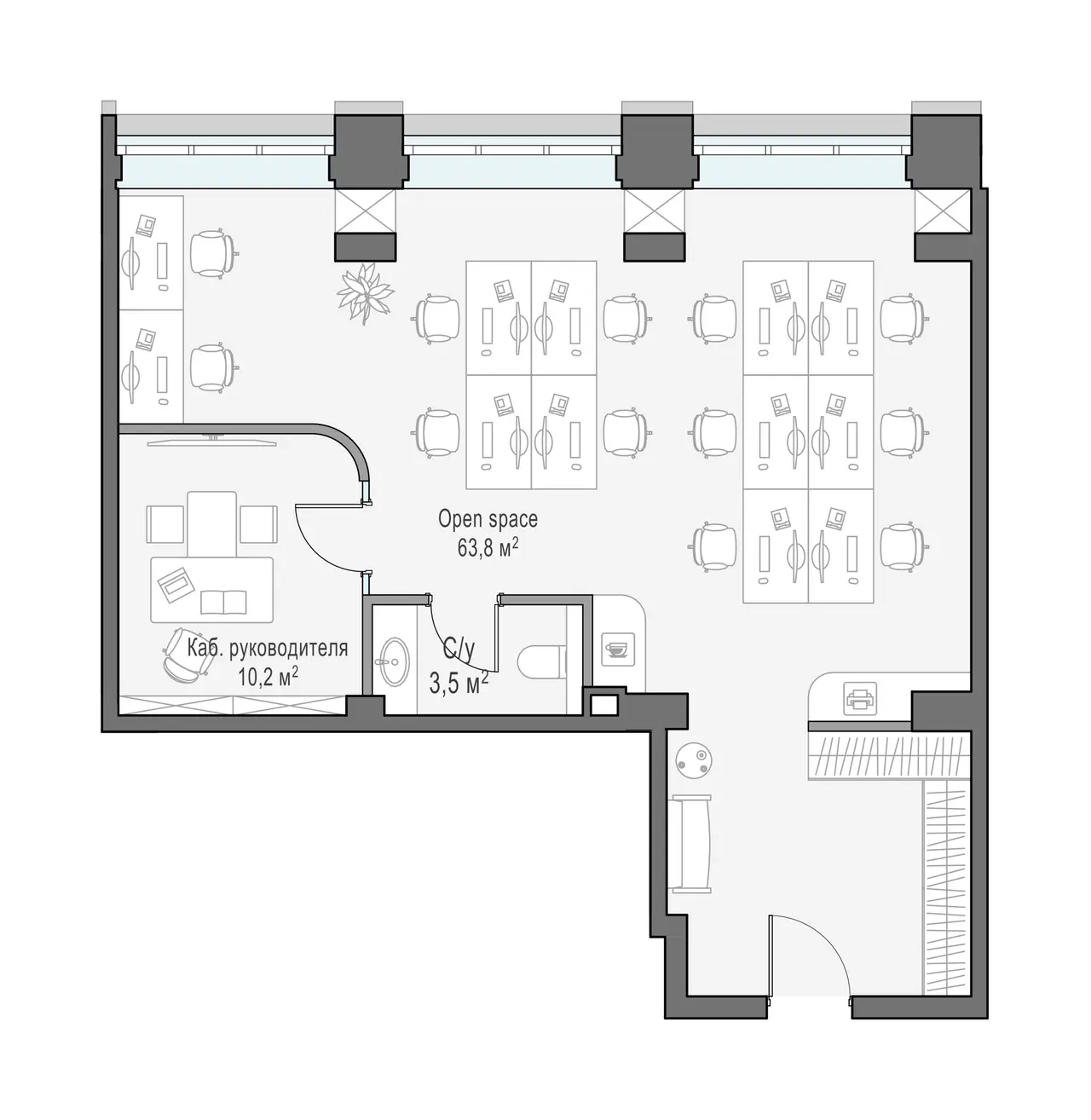 Sminex-Интеко 0-к, 79.3 м² — фото 1