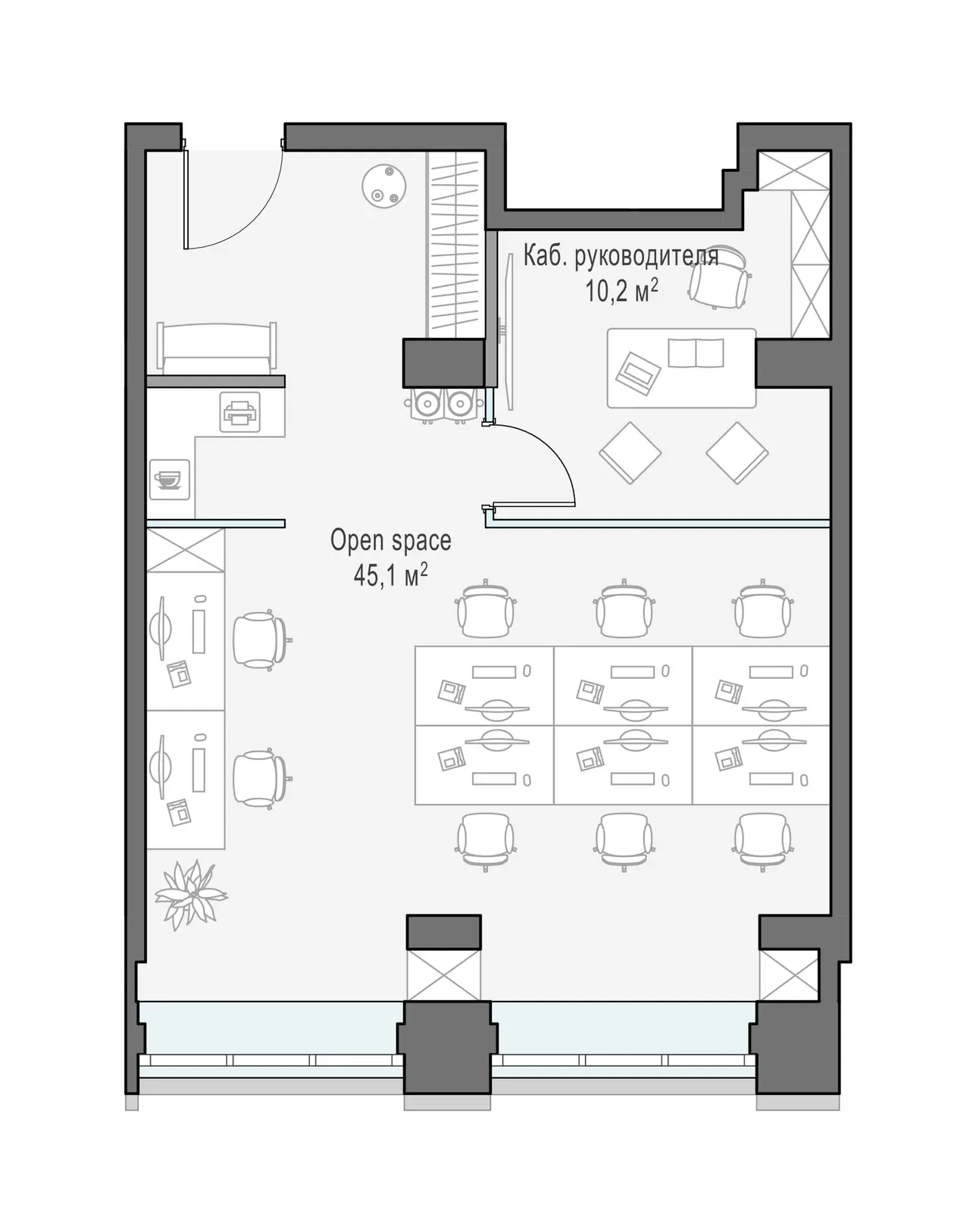 Sminex-Интеко 0-к, 56.8 м² — фото 1