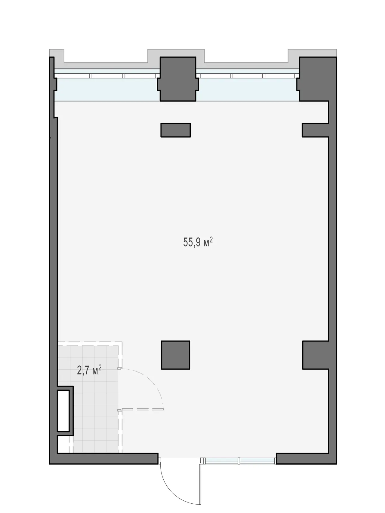 Sminex-Интеко 0-к, 58.6 м² — фото 1