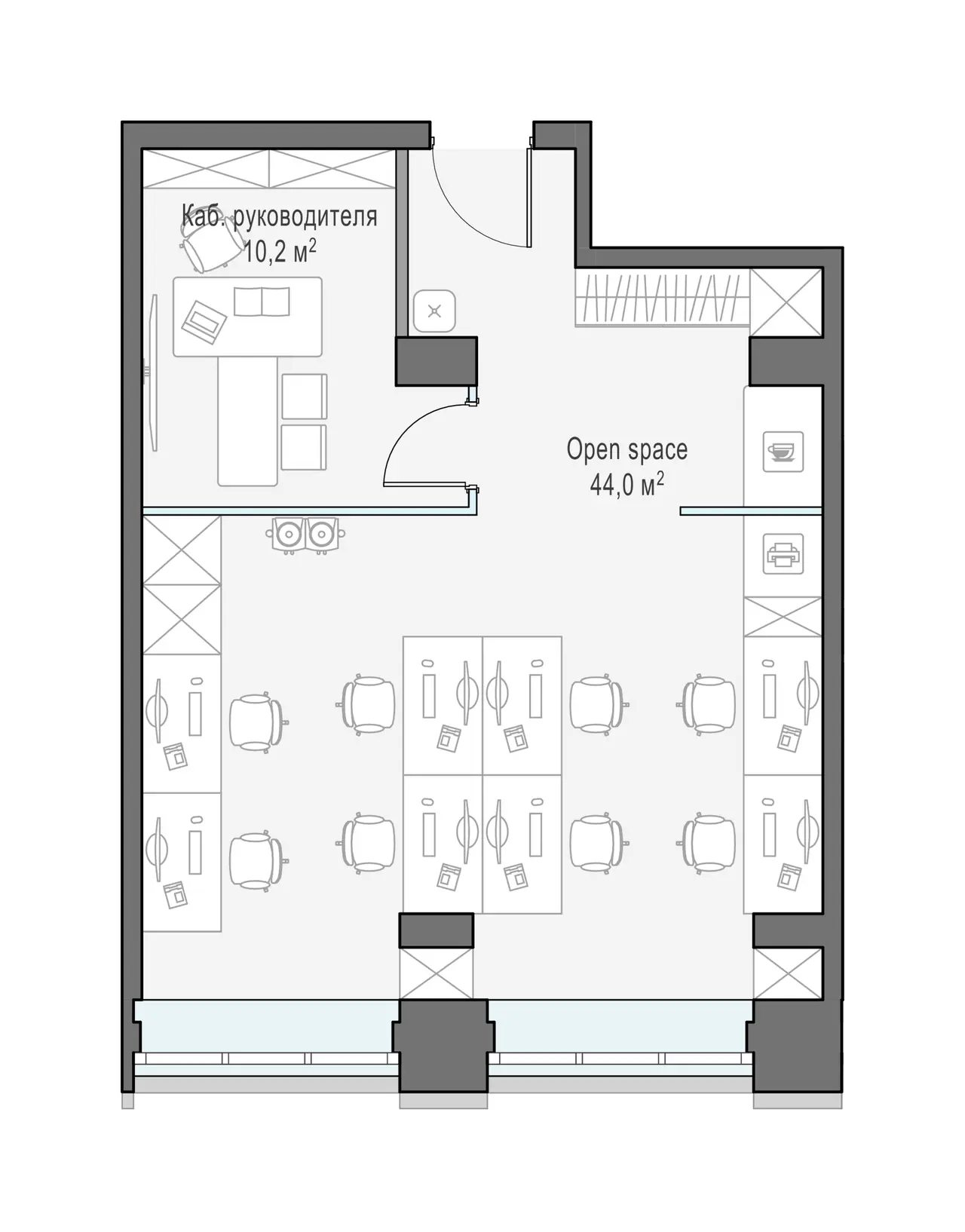 Sminex-Интеко 0-к, 55.8 м² — фото 1